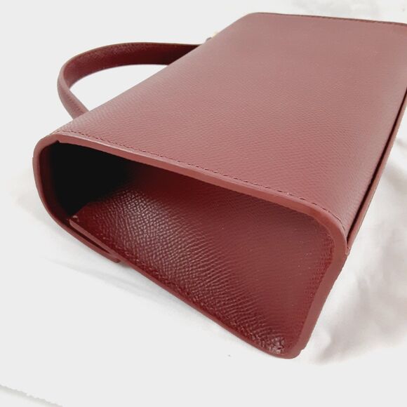 HCC X Melodie Cecile Deep Maroon Red Top Handle Shoulder Bag  Leather w/Dust Bag - Picture 11 of 16